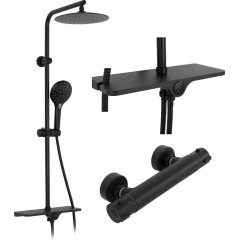 REA - Sprchový set s baterií 150mm Mike černá REA-P0550