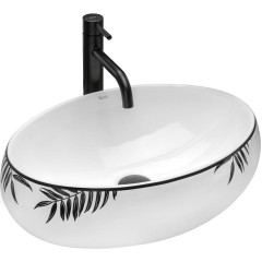 REA - Umyvadlo na desku Shila 55x39 bíločerná REA-U6655