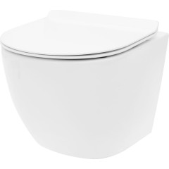 REA - Závěsná WC mísa včetně sedátka Carlo Mini Tornado Rimless Slim N REA-C1259