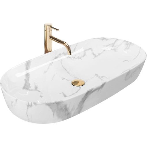 REA - Umyvadlo na desku Cleo 81x41 Shinny Marmo REA-U8403