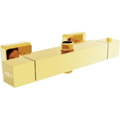 MEXEN - CUBE termostatická sprchová baterie 3/4" + 1/2", zlatá 77250-50