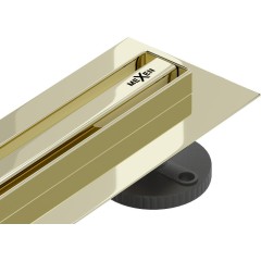 MEXEN - Flat 360 Slim podlahový žlab 90 cm otočný zlato 1541090