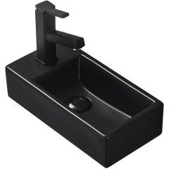 MEXEN - Inez umyvadlo na desku pravé 41x21 cm černá matná 21484085R