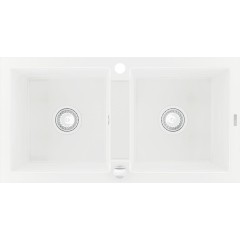 MEXEN - Mario granitový dřez dvě mísy 820x436 mm, bílá 6504822000-20