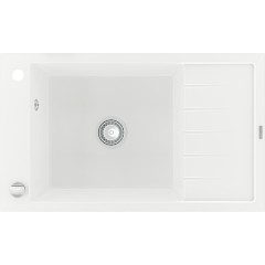 MEXEN - Elias granitový dřez 1 mísa dřez s vypouštěním krátký odkapávač 795x480 mm, bílá 6511791005-20