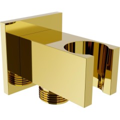 MEXEN - Držák sprchy Cube, pevný, s vyústěním, zlato 79300-50