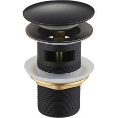 MEXEN - Zátka klik-klak s přepadem kulatá, stará černá 79920-79