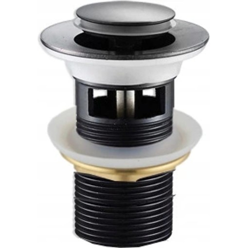 MEXEN - Zátka klik-klak s přepadem malá kulatá, černá 79925-70