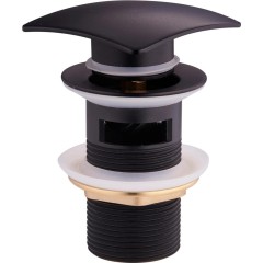 MEXEN - Zátka klik-klak s přepadem hranatá, černá 79926-70