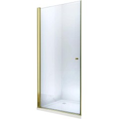 MEXEN - Pretoria sprchové dveře křídlové 70, transparent, zlatý se stěnovým profilem 852-070-000-50-00