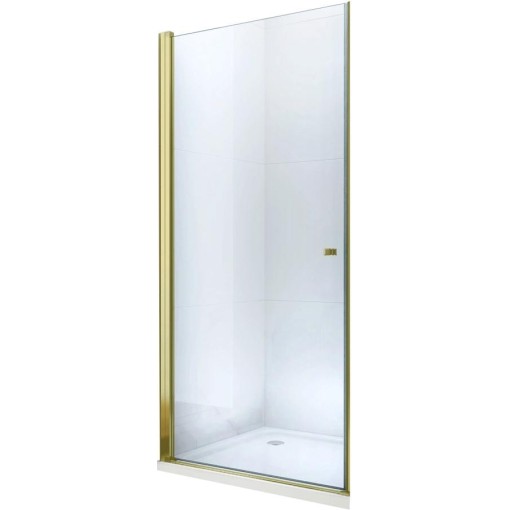 MEXEN - Pretoria sprchové dveře křídlové 70, transparent, zlatý se stěnovým profilem 852-070-000-50-00