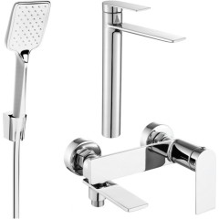 MEXEN - Zero SET umyvadlová + vanová baterie s příslušenstvím R62, chrom 71113R62-00