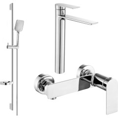 MEXEN - Zero SET umyvadlová + sprchová baterie s příslušenstvím DS62, chrom 71114DS62-00