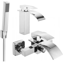 MEXEN - Aries R77 Set umyvadlové a vanové baterie s příslušenstvím, chrom 744803R77-00