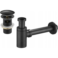MEXEN - Umyvadlový sifon s výpustí click-clack s přepadem, černý 7992050-70