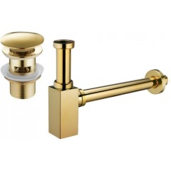 MEXEN - Umyvadlový sifon s výpustí click-clack s přepadem, zlatý 7992060-50