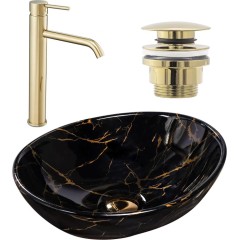 REA - SET umyvadlo na desku + baterie + klik klak KPL-09994