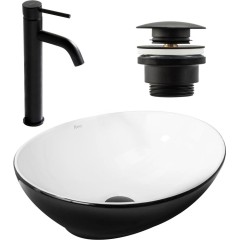 REA - SET umyvadlo na desku + baterie + klik klak KPL-09995