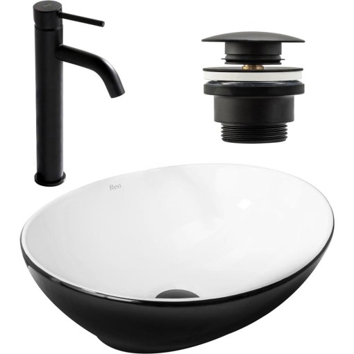 REA - SET umyvadlo na desku + baterie + klik klak KPL-09995