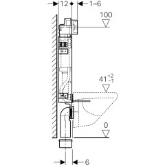 GEBERIT KOMBIFIXBasic vč. bílého tlačítka DELTA 21 + WC MEXEN LENA ČERNÁ Rimless + SEDÁTKO 110.100.00.1 21BI ME01