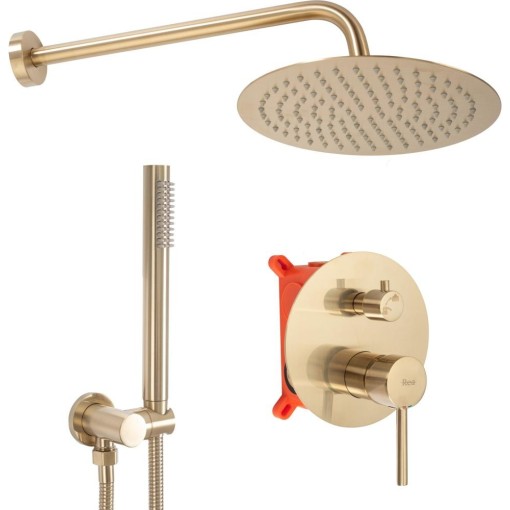 REA - Podomítkový sprchový set Lungo zlatá kartáčovaná + BOX REA-P4160