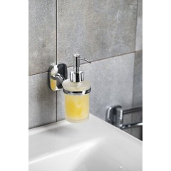 AQUALINE - RUMBA dávkovač mýdla 160ml, mléčné sklo, chrom RB119