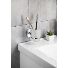 AQUALINE - RUMBA sklenka, mléčné sklo, chrom RB104