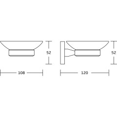 AQUALINE - SAMBA mýdlenka, mléčné sklo, chrom SB102
