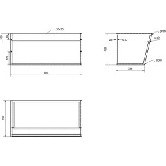 SAPHO - SKA konzole s policí 900x400x460, černá mat SKA103