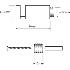 SAPHO - X-ROUND háček 30, chrom XR212