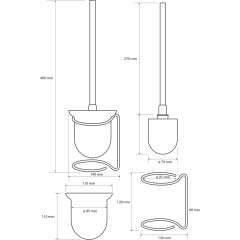 SAPHO - X-ROUND E WC štětka na postavení, mléčné sklo, chrom XR302