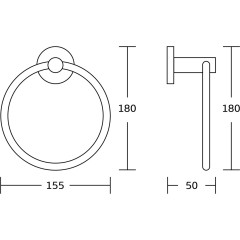 AQUALINE - SAMBA držák ručníků kruh, černá SB206