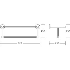 AQUALINE - SAMBA polička na ručníky s hrazdou, černá SB214