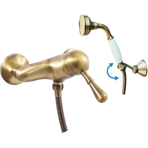 SLEZAK-RAV - Vodovodní baterie sprchová LABE - STARÁ MOSAZ, Barva: stará mosaz, Rozměr: 150 mm L481.5/2SM