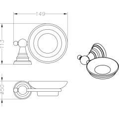 SAPHO - DIAMOND mýdlenka, mléčné sklo, bronz 1318-02
