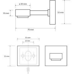 SAPHO - X-SQUARE mýdlenka magnetická, chrom XQ801