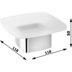 Gedy - LOUNGE mýdlenka na postavení, mléčné sklo, černá mat 545114