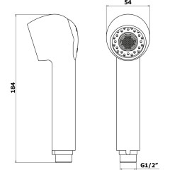 Bruckner - HOFFER výsuvná sprcha dřezové baterie 1/2", 2 režimy, chrom 424.070.2