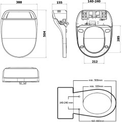 SAPHO - USPA LUX elektronický bidet s dálkovým ovládáním UB-6635RU
