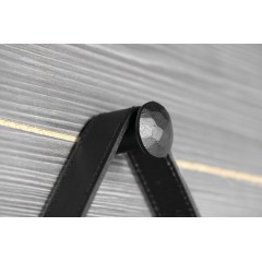 SAPHO - ORBITER kulaté zrcadlo s LED osvětlením ø 70cm, kožený pásek, černá mat ORL070