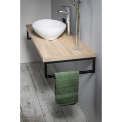 AQUALINE - Podpěrná konzole 440x150x20, lakovaná ocel, černá mat, 1 ks VG4415