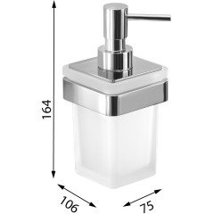 Gedy - SAMOA dávkovač mýdla 170 ml, mléčné sklo, chrom A88113