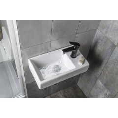 SAPHO - MINOS keramické umývátko, 45x26cm, baterie vpravo, bílá 4057
