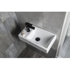 SAPHO - MINOS keramické umývátko, 45x26cm, baterie vlevo, bílá 4757