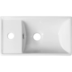 SAPHO - MINOS keramické umývátko 40x22cm, baterie vlevo, bílá 4759