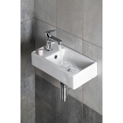 SAPHO - MINOS keramické umývátko 40x22cm, baterie vlevo, bílá 4759