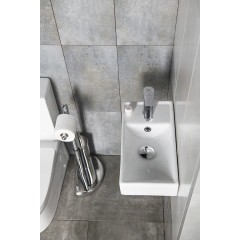 SAPHO - MINOS keramické umývátko 40x22cm, baterie vlevo, bílá 4759