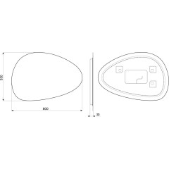 SAPHO - STEN zrcadlo s LED podsvícením 80x55cm NA280