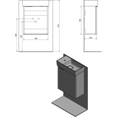 SAPHO - LATUS IX umyvadlová skříňka 44x50x22cm, borovice rustik LT090-1616