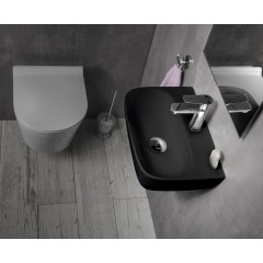 SAPHO - NERISSA keramické umývátko 42x29cm, černá mat AR265B